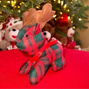 NWOT 🥀 The Summit Collection Plaid Christmas Reindeer Decoration